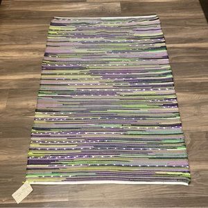 Rag Rug artistic and functional 44”x29.5” purple green